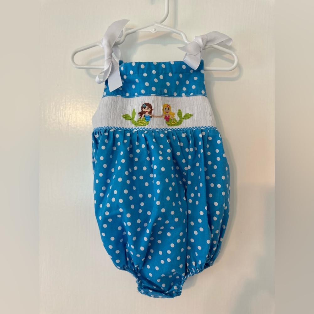 18 Months Southern Sunshine Kids Smocked Mermaid Bubble
